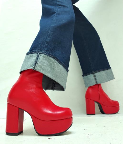 Classic Red Platform Boots