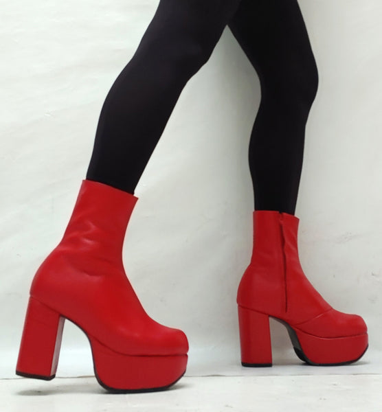 Classic Red Platform Boots