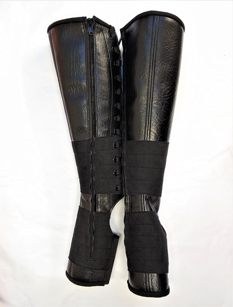 Classic Black VEGAN Aerial Boots w/ grip panels + inside ZIP