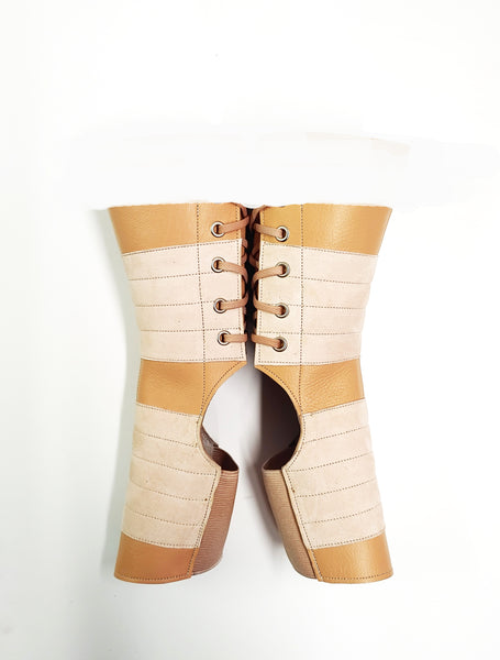 EXTRA SHORT Aerial boots in Soft NUDE leather