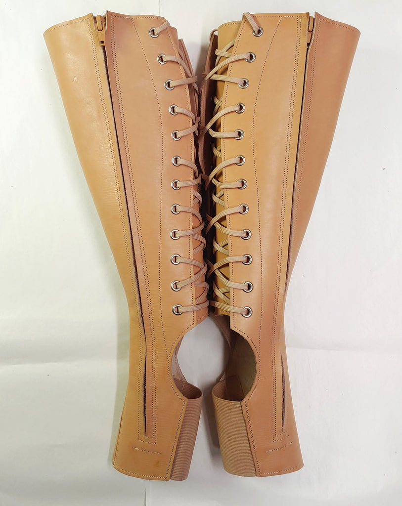 NUDE leather Aerial boots w/inside ZIP