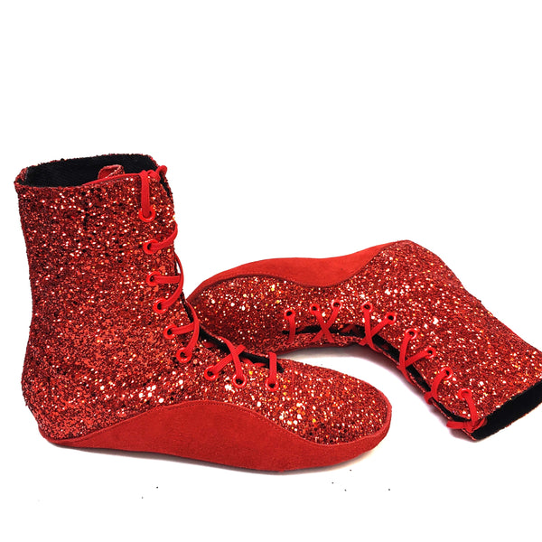 Red Glitter Tightrope Boots