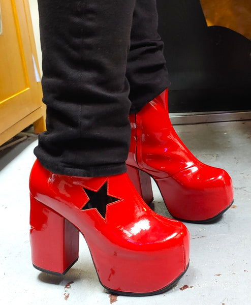 STARDUST Red Platform Ankle Boots ll