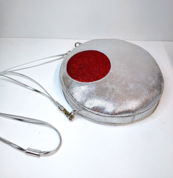 Small Polkadot Handbag Silver/Red