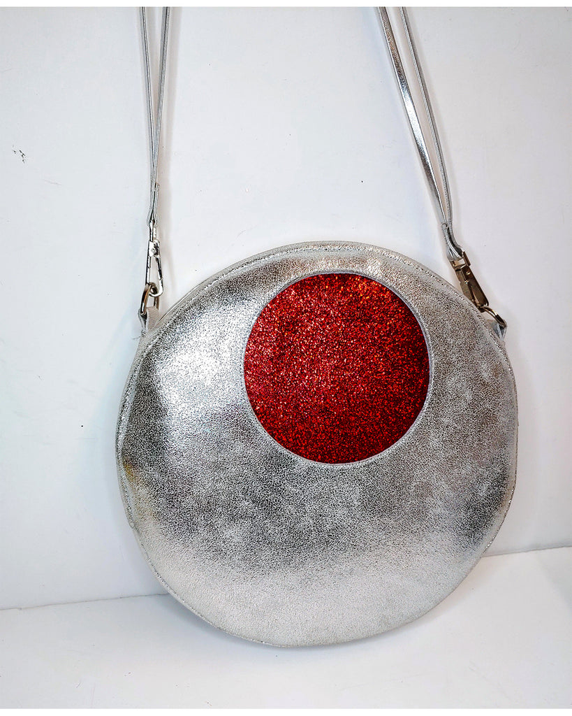 Small Polkadot Handbag Silver/Red