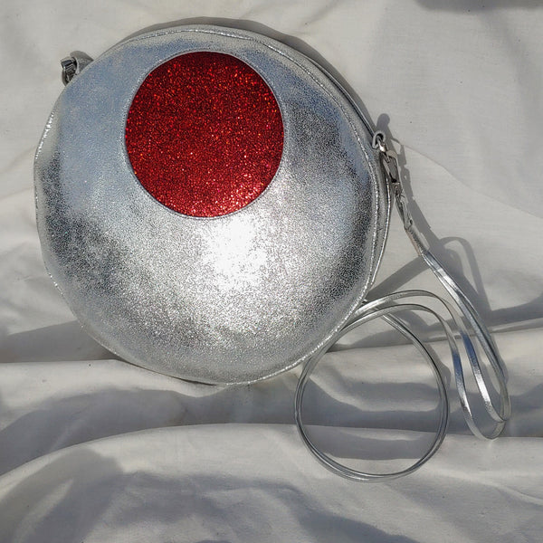 Small Polkadot Handbag Silver/Red