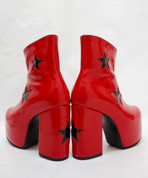 STARDUST Red Platform Ankle Boots ll
