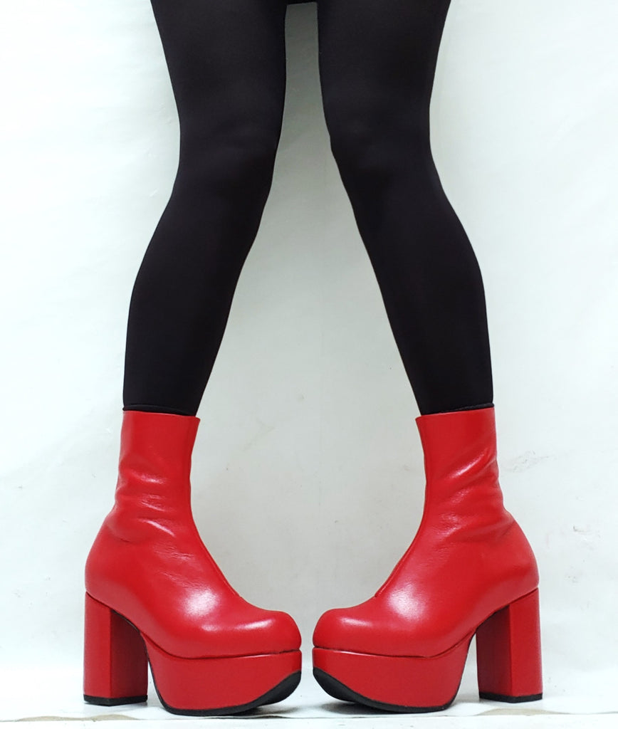 Classic Red Platform Boots