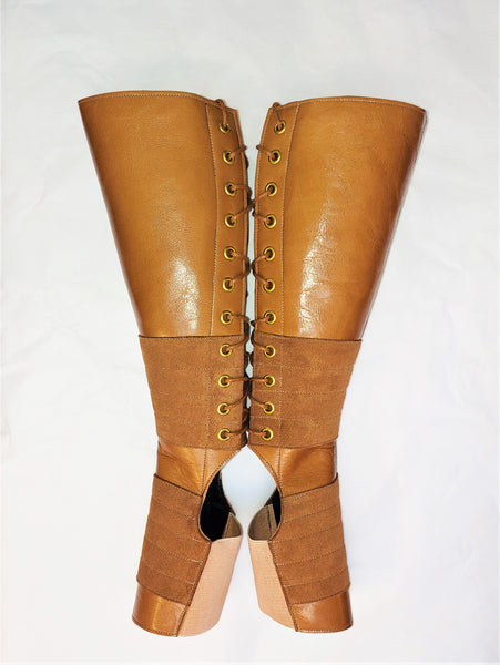 Custom TAN Leather Aerial boots w/ Suede Grip