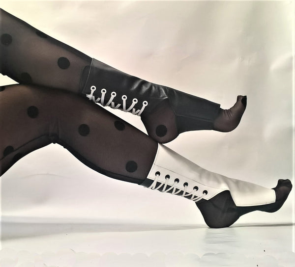 2-tone Black & White Short Aerial boots