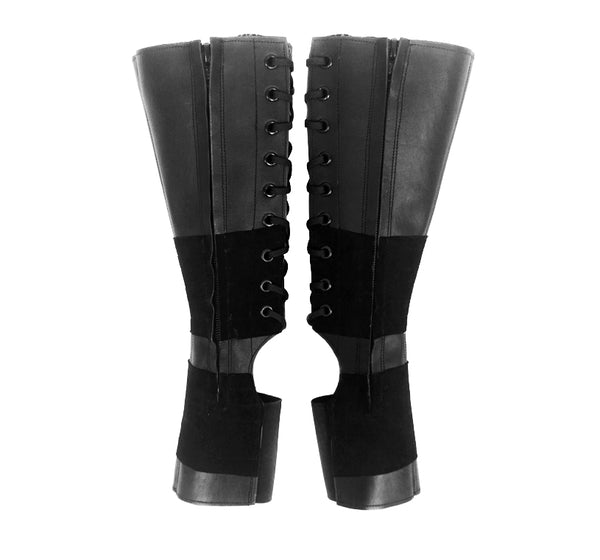 Classic Black Aerial Boots w/ side ZIP + Suede Grip