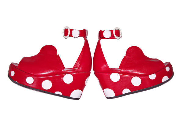 Cartoon Polkadot Platform Sandals