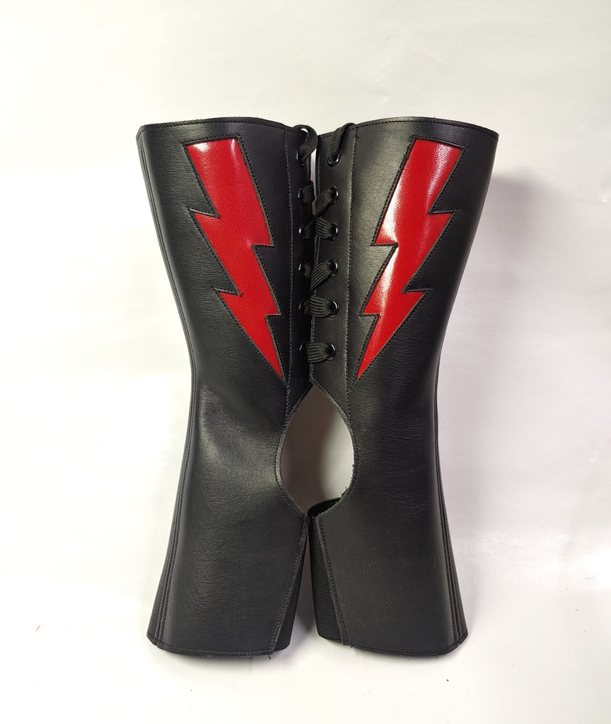 Short Black Aerial boots w/ ZIGGY Bolt + Suede Grip + ZIP