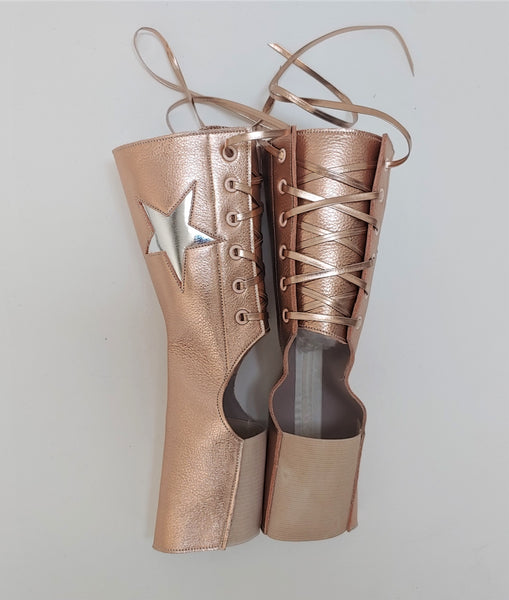 Short Aerial boots in ROSE GOLD w/ Silver STAR