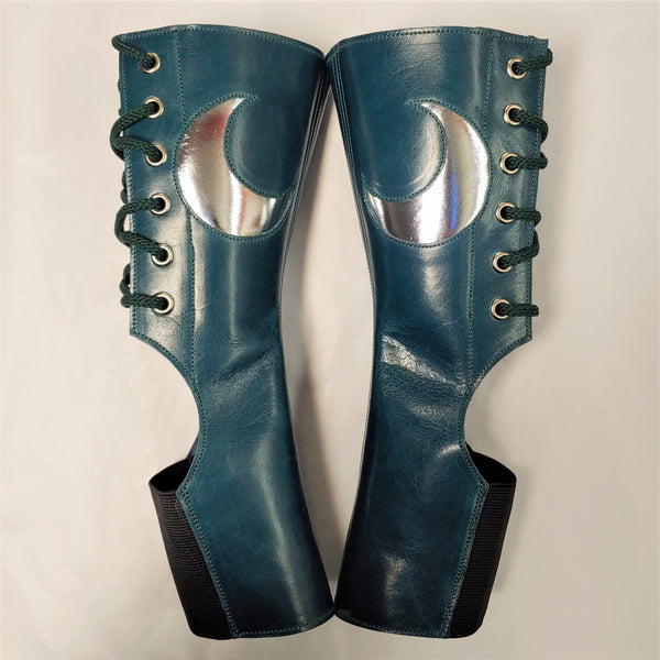 Short Deep Sea Green Aerial boots w/ MOON