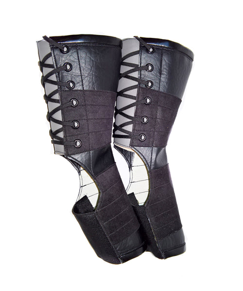 Short VEGAN Black Aerial Boots w/ GREY Back + grip panels
