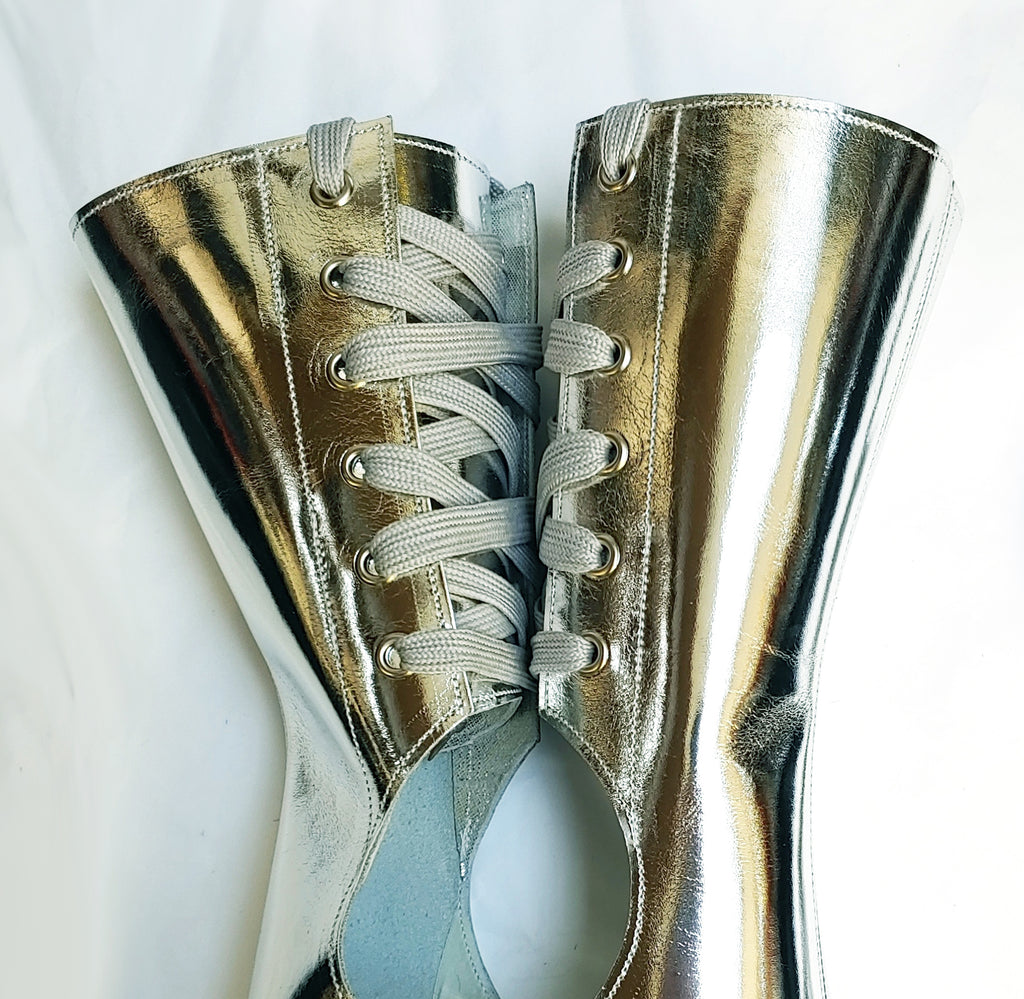SILVER metallic Short Aerial gaiters