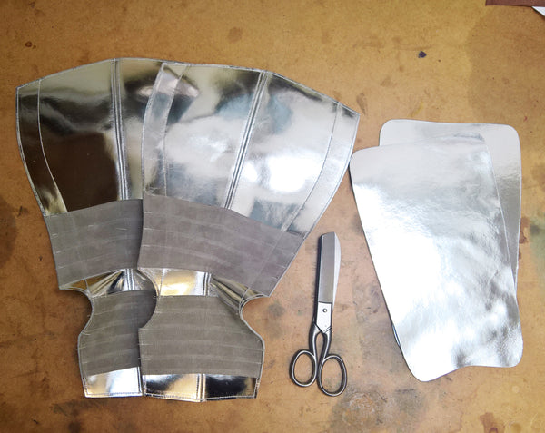 SILVER "Mirror Metallic" Leather Aerial boots w/ Suede Grip