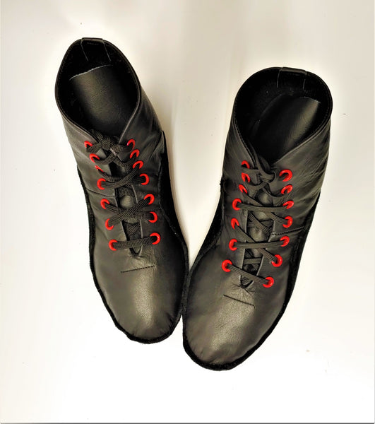 Tightrope Ankle Boots w/ RED Eyelets