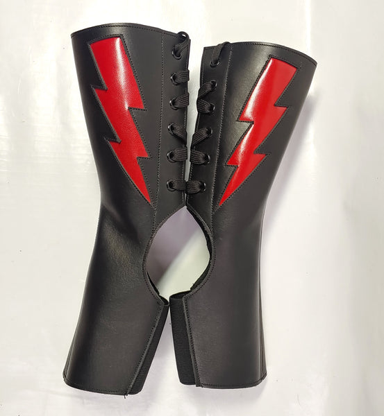 Short Black Aerial boots w/ ZIGGY Bolt