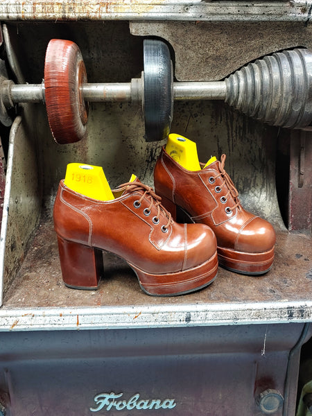 Chestnut 70s Platform Shoes