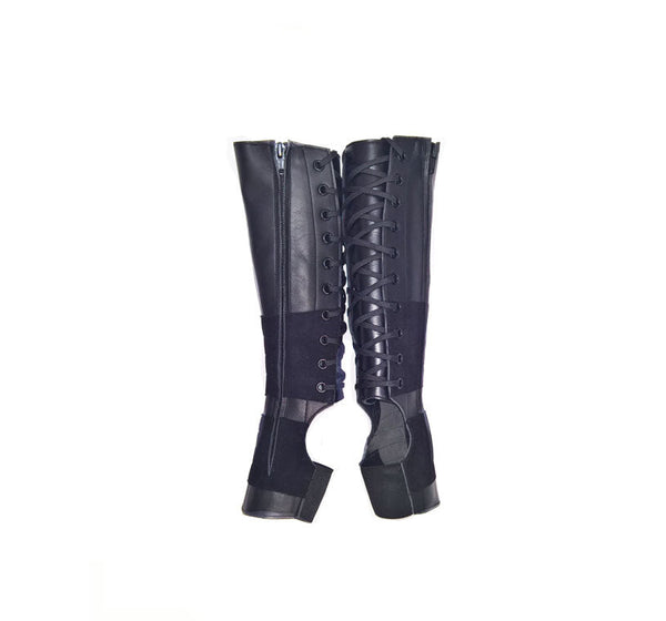 Custom CHILDRENS Classic Black Aerial Boots w/ side ZIP + Suede Grip