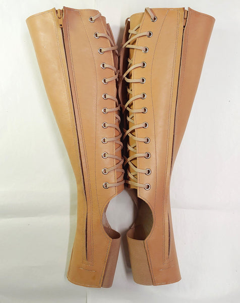 NUDE leather Aerial boots w/inside ZIP