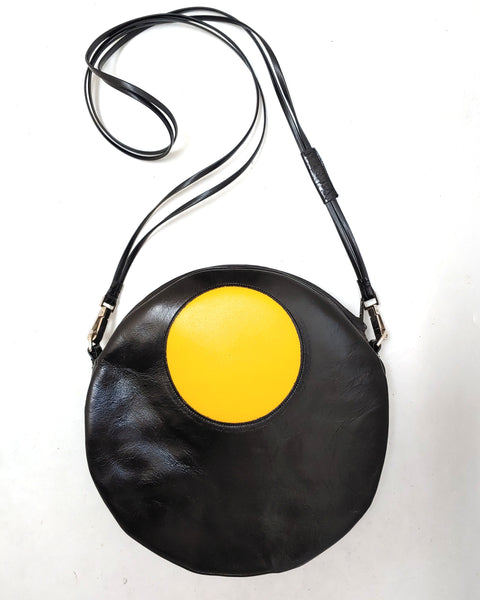 Small Polkadot Handbag Black/Yellow