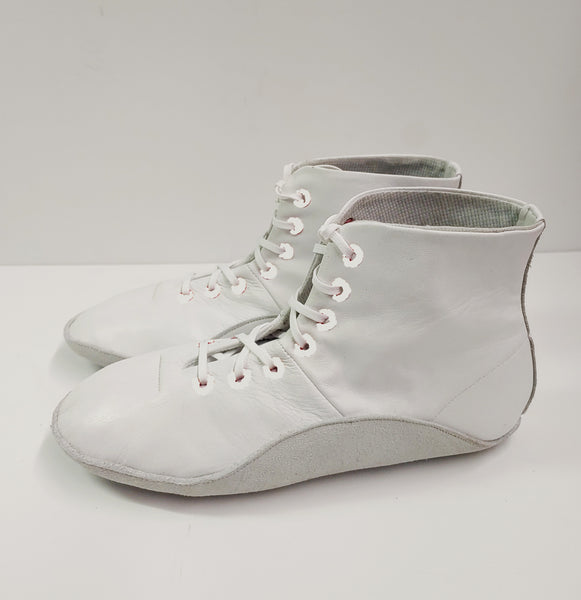 White Tightrope Ankle Boots w/ WHITE Eyelets
