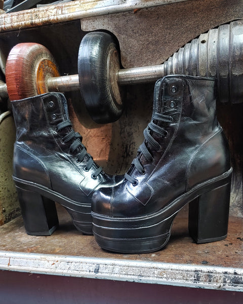 70s Extra tall Platform Ankle Boots
