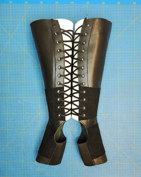 Black Aerial boots w/ WHITE Back Panel + Suede Grip
