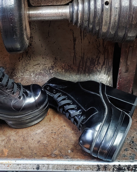 70s Extra tall Platform Ankle Boots