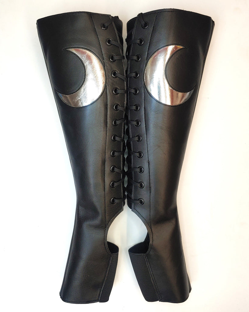Classic Black Aerial boots w/ Silver MOON