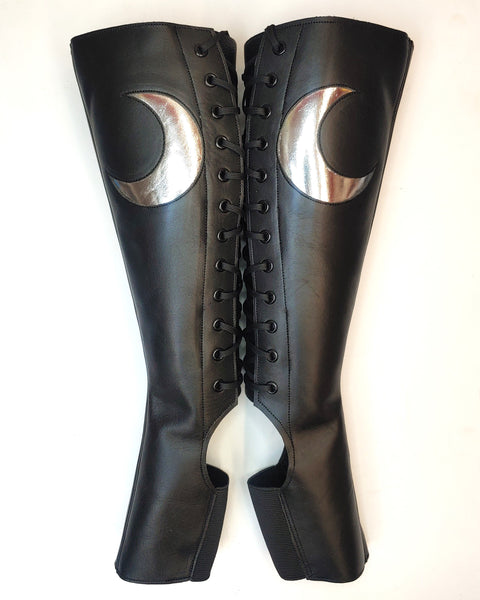Classic Black Aerial boots w/ Silver MOON