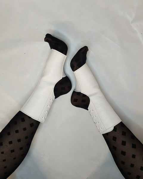 EXTRA Short White Aerial boots