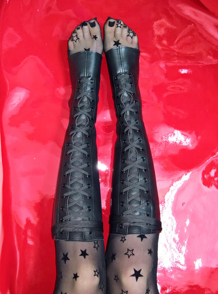 Black Aerial boots w/ FRONT Lacing RUSH ORDER