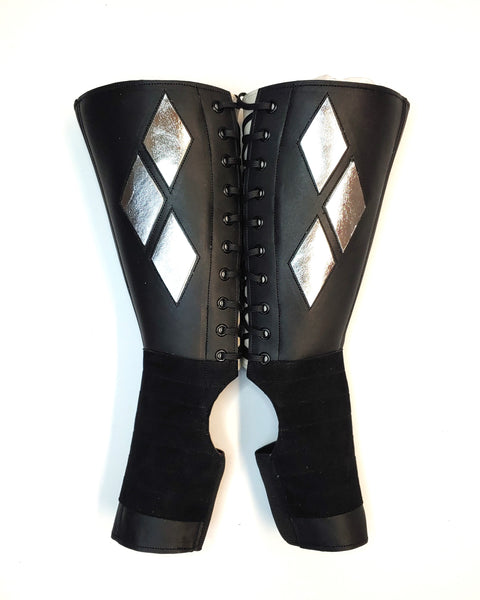 HARLEY QUINN Aerial Boots in Black w/Silver details