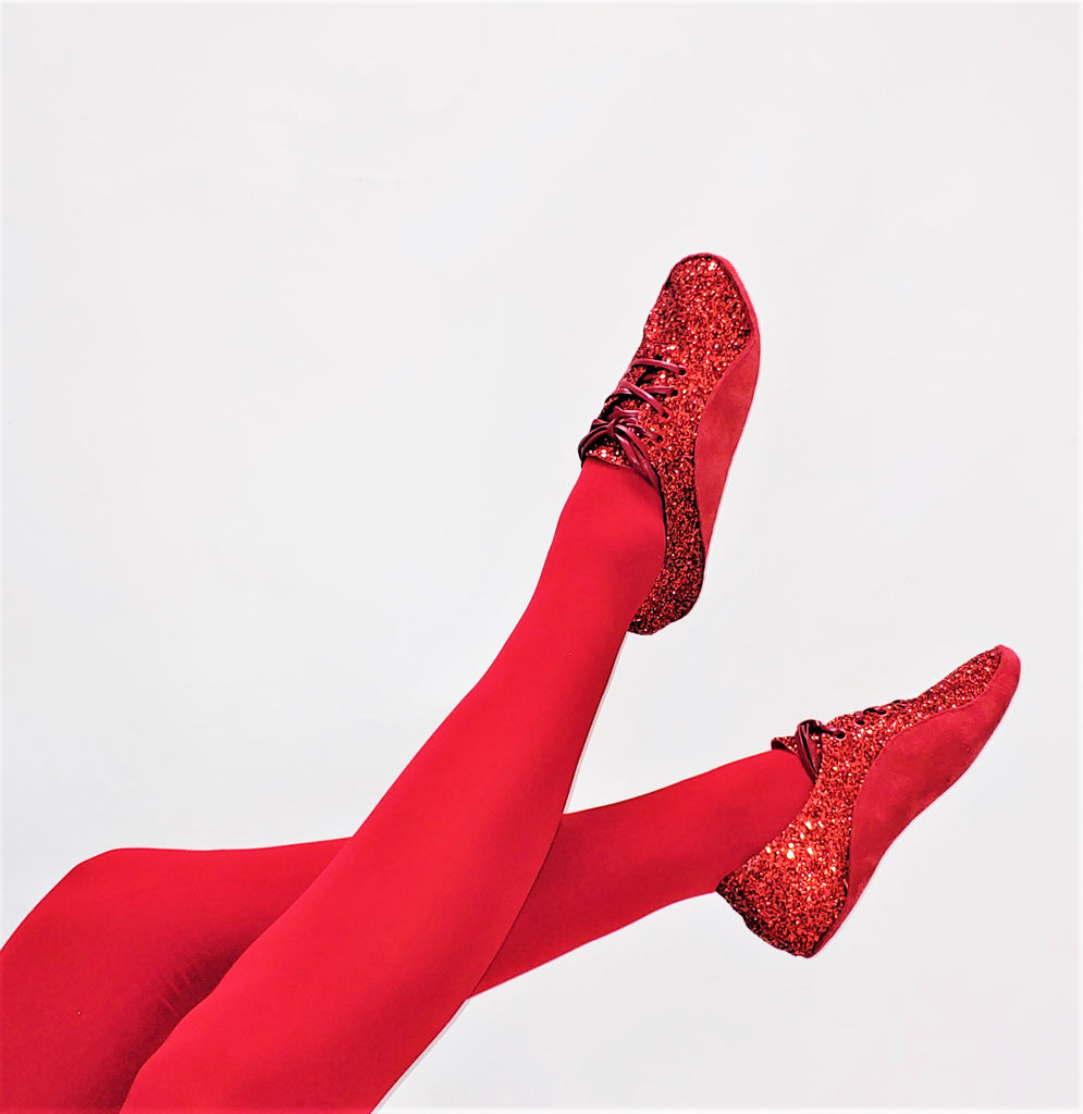 SAMPLE SALE - Red Glitter "Dorothy" Tightrope Shoes UK 4.5 /US 7