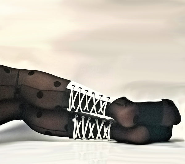 SAMPLE SALE - 2-Tone Aerial Boots in Black & White