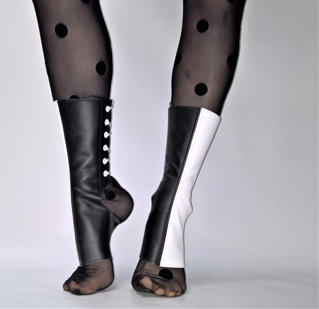 SAMPLE SALE - 2-Tone Aerial Boots in Black & White