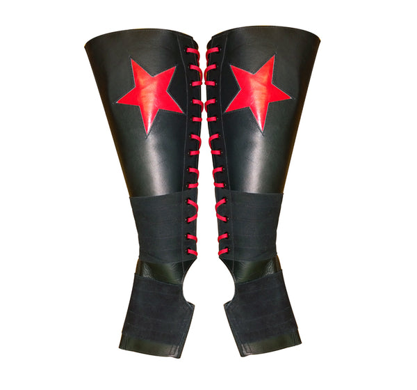 Black Aerial boots w/ RED STAR + Suede Grip