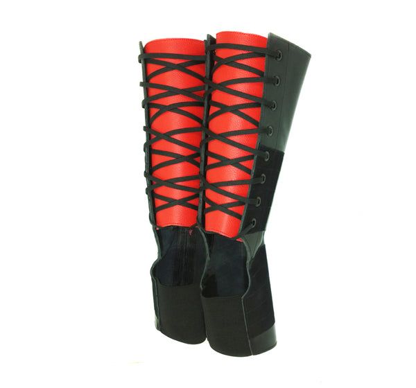 Black Aerial Boots w/ RED Back Panel + Suede Grip