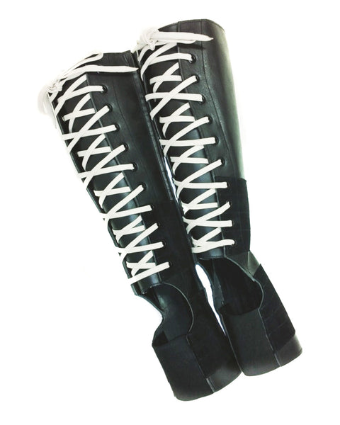 Black Aerial boots w/ COLOUR lacing + Suede Grip
