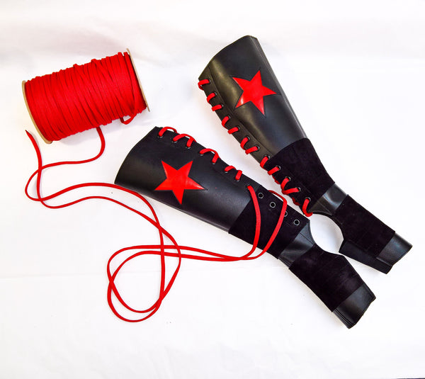 Black Aerial boots w/ RED STAR + Suede Grip