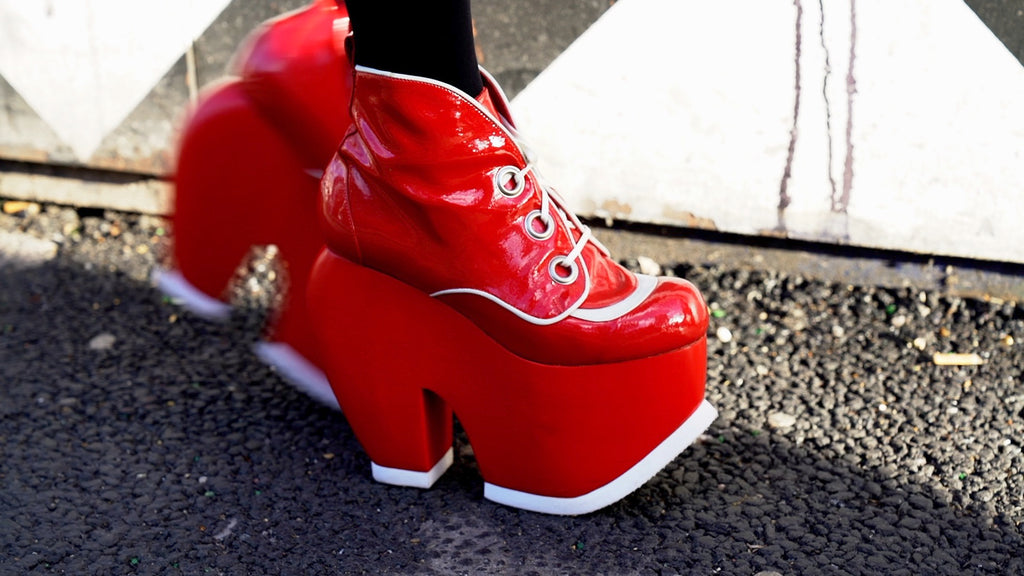 Red 2025 platform shoes