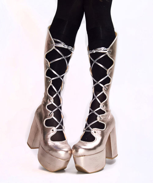 Curvy Can-Can Platform Boots