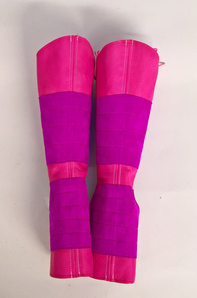 ONE-OFF Fuchsia Pink Aerial Boots w/ suede grips