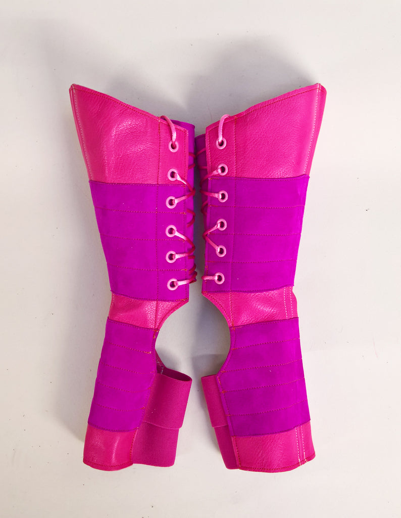 ONE-OFF Fuchsia Pink Aerial Boots w/ suede grips