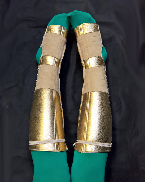 GOLD METALLIC Aerial boots w/ Suede Grip