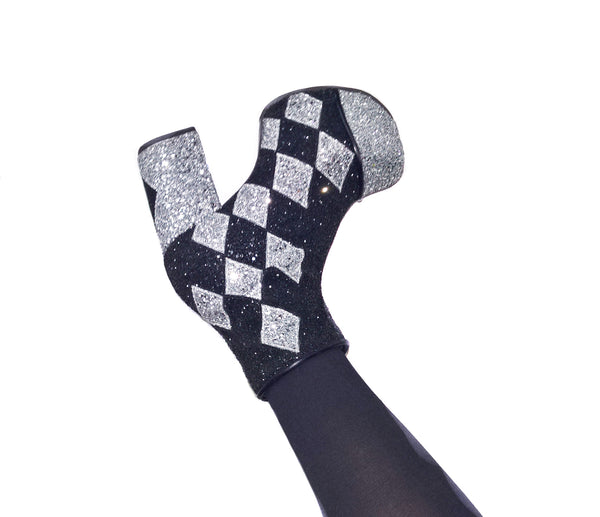 HARLEQUIN Diamond Glitter Platform Boots